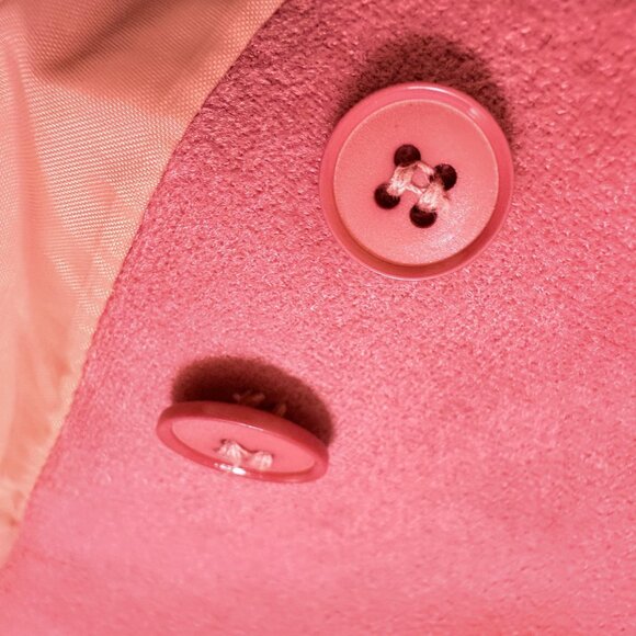 Vintage Forecaster Tench Coat Pink Belted 70s Mod Retro USA - Picture 10 of 11